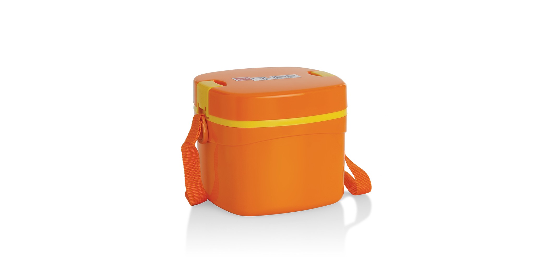 Cello CEL052 Plastic Insulated Orange Lunch Box Qube Big Deluxe "O"
