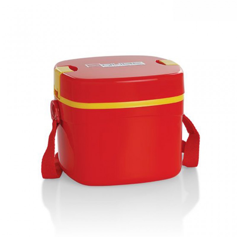 Cello CEL052 Plastic Insulated Red Lunch Box Qube Big Deluxe "O"