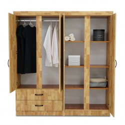 Walton Wardrobe 4 Doors MDF Joint Wood Grey