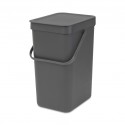 Brabantia 109805 12L Grey Sort & Go Waste Bin 10YW "O"