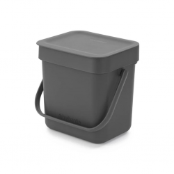 Brabantia  209888 3L Grey Sort & Go Waste Bin 10YW "O"