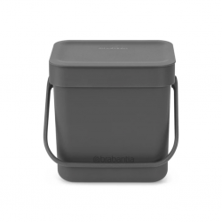 Brabantia  209888 3L Grey Sort & Go Waste Bin 10YW "O"