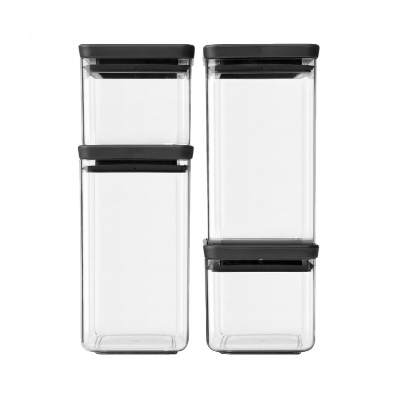 Brabantia 122422 TASTY+ Dark Grey Set of 4 SQ Canister 5YW "O"