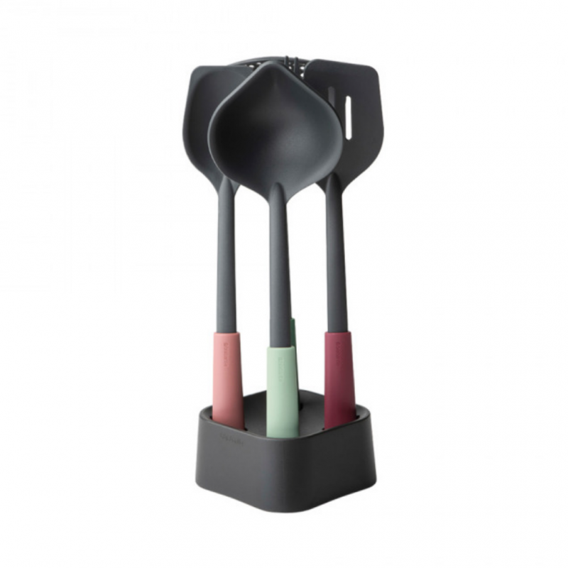 Brabantia 123184 TASTY+ Mixed Kitchen Utensils Set + Stand 5YW "O" Brabantia 123184 TASTY+ Mixed Kitchen Utensils Set + Stand 5YW "O"