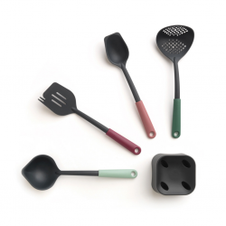 Brabantia 123184 TASTY+ Mixed Kitchen Utensils Set + Stand 5YW "O"