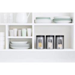 Brabantia 335341 1.4L Matt Steel Fingerprint Proof Window Canister Set 10YW "O"