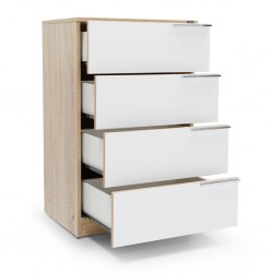 Chest W/4 Drawers Sonoma & Diamond White