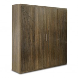 Rainbow Wardrobe 4 doors MDF Light Wengue