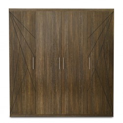 Rainbow Wardrobe 4 doors MDF Light Wengue