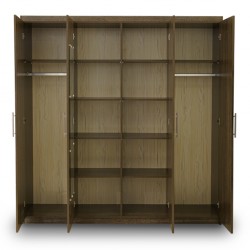 Rainbow Wardrobe 4 doors MDF Light Wengue