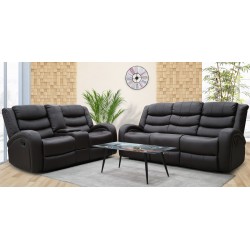 Veneto Sofa 3+2 Brown Leather Gel