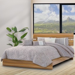 Atlante Bed 150x190 cm MDF Oak