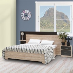 Flavi Bed 150x190 cm MDF White Oak +1 Night Table