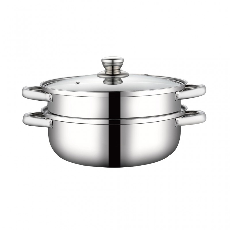 Concetto KR28E S/Steel 28cm Food Steamer Pot With Glass Lid Concetto KR28E S/Steel 28cm Food Steamer Pot With Glass Lid