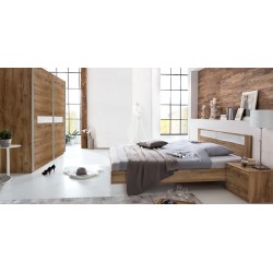 Pamela Bedroom Set 180x200 cm Chene/Verre Blanc