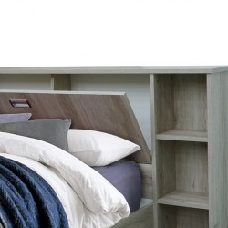 Azell Bed 3'6 ft with nightstand in MDF greyish Grey