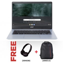 Acer Chromebook CB314-1H-C6UD Intel CeleronN4020 & Free Backpack + Free Sony MDR-ZX110AP/BC Black