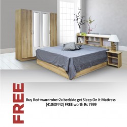 Neo Bedroom Set & Free  Sleep On It Classic Double 150x190 cm Light Grey