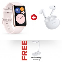 HUAWEI WATCH Fit Sakura Pink + Huawei Freebuds 4i White \u0026 Free Huawei Lamp