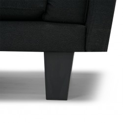 Burbank 3 Seater Black W/Grey Cushion Fabric (AFG)
