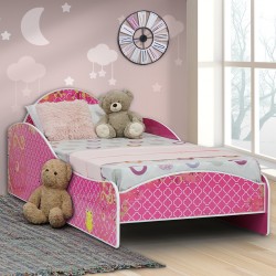 Hera Bed 90x190 cm Particle Board Pink Color