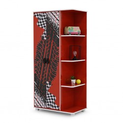 Rally Wardrobe 2 Doors Particle Board Red Color