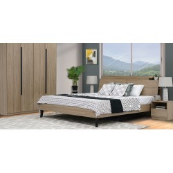 Alessia Bedroom Set 180x200 cm Walnut Color