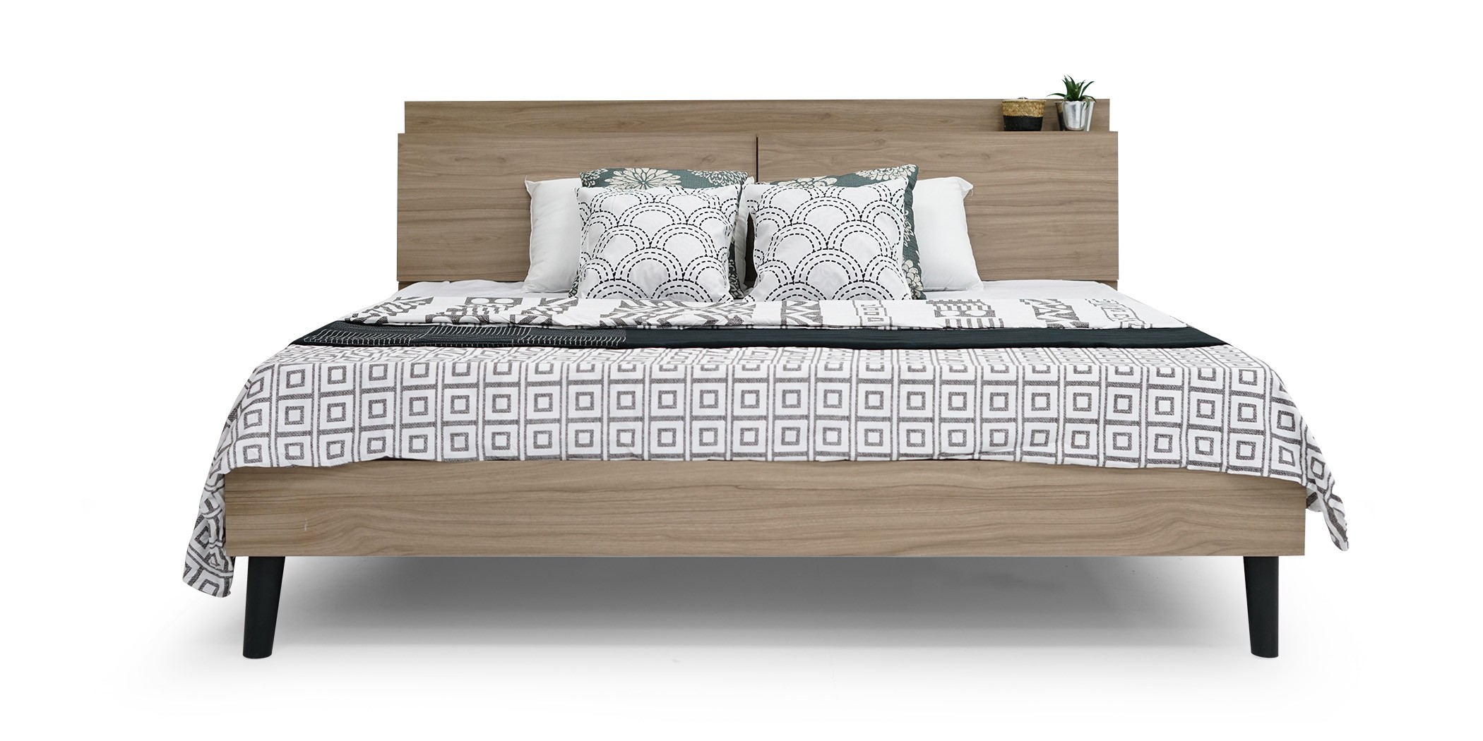 Alessia Bedroom Set 180x200 cm Walnut Color