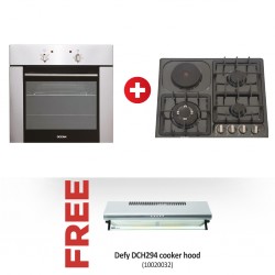 Ocean OC EO 65 I A Built-in Oven + Ocean OC GH 6211 N PRO Built-in Hob & Free Defy DCH294 Cooker Hood