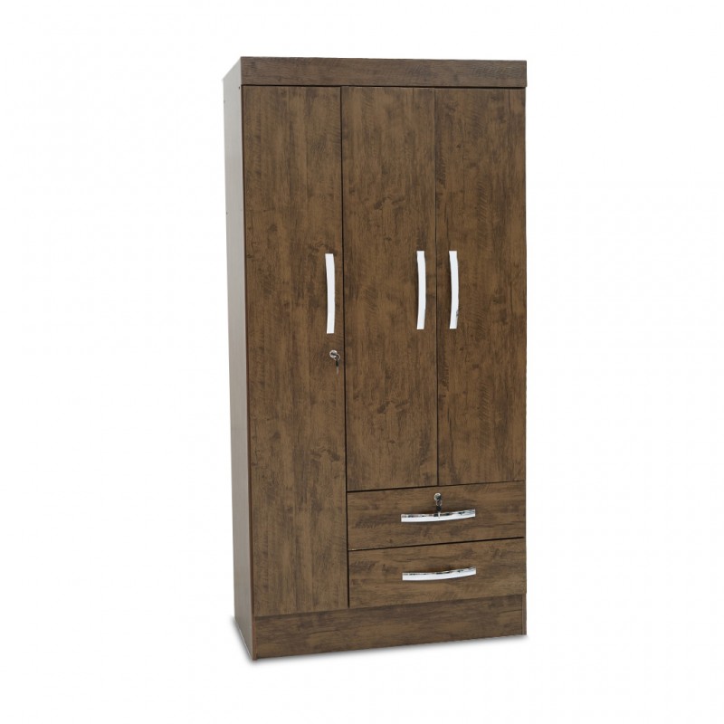 Caribe Wardrobe 3 doors Brown