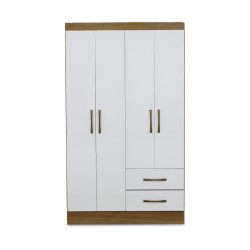 Chile Wardrobe 4 Doors Naturale/White+Legs