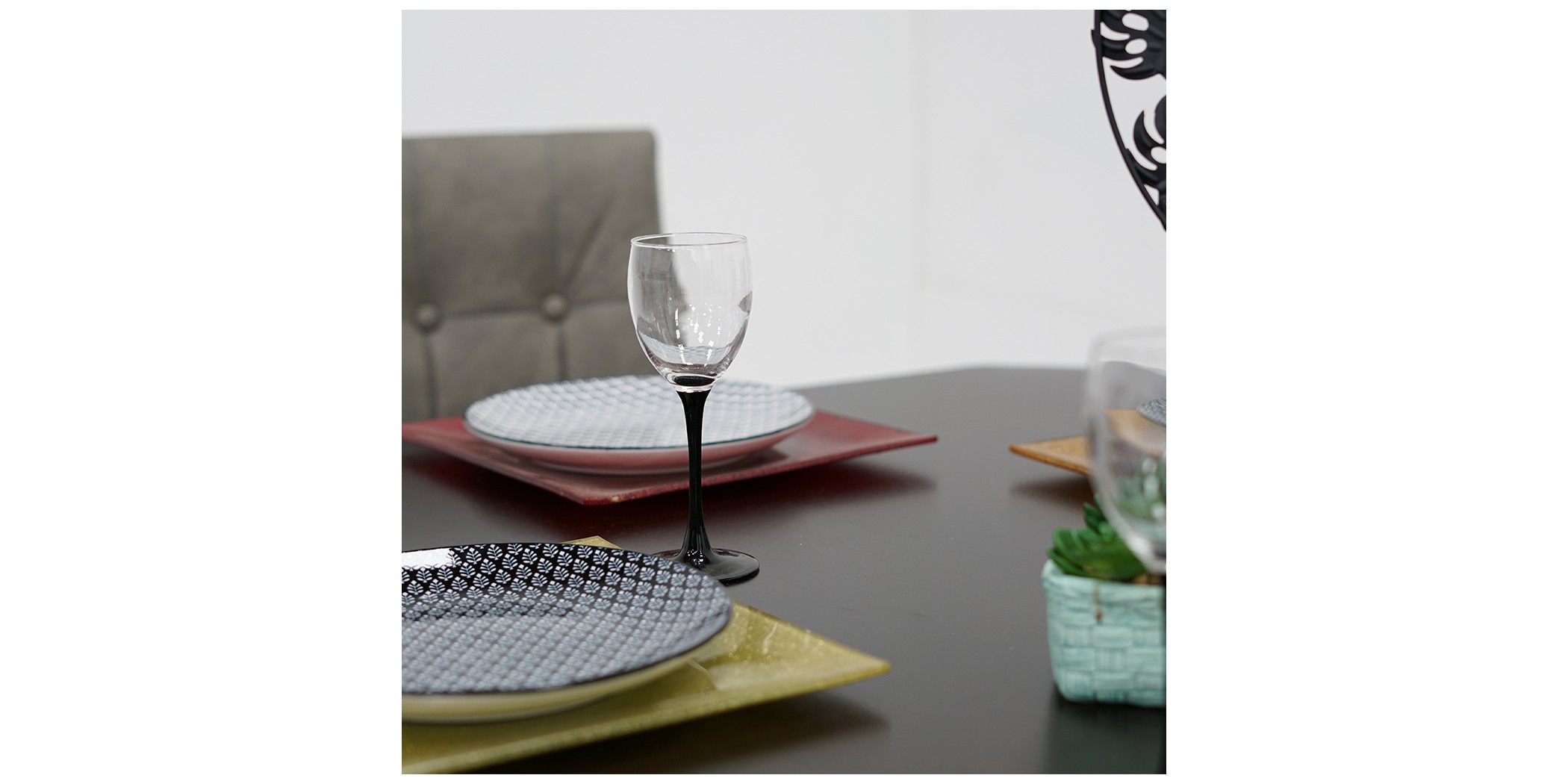 Bonia Table+6 chairs Dark Walnut Rubberwood