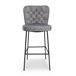 Werfen Bar Stool Grey Velvet Color