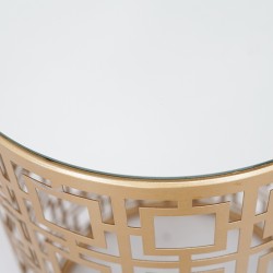 Croydon Side Table in Metal & Silver With Mirror JC-MN303