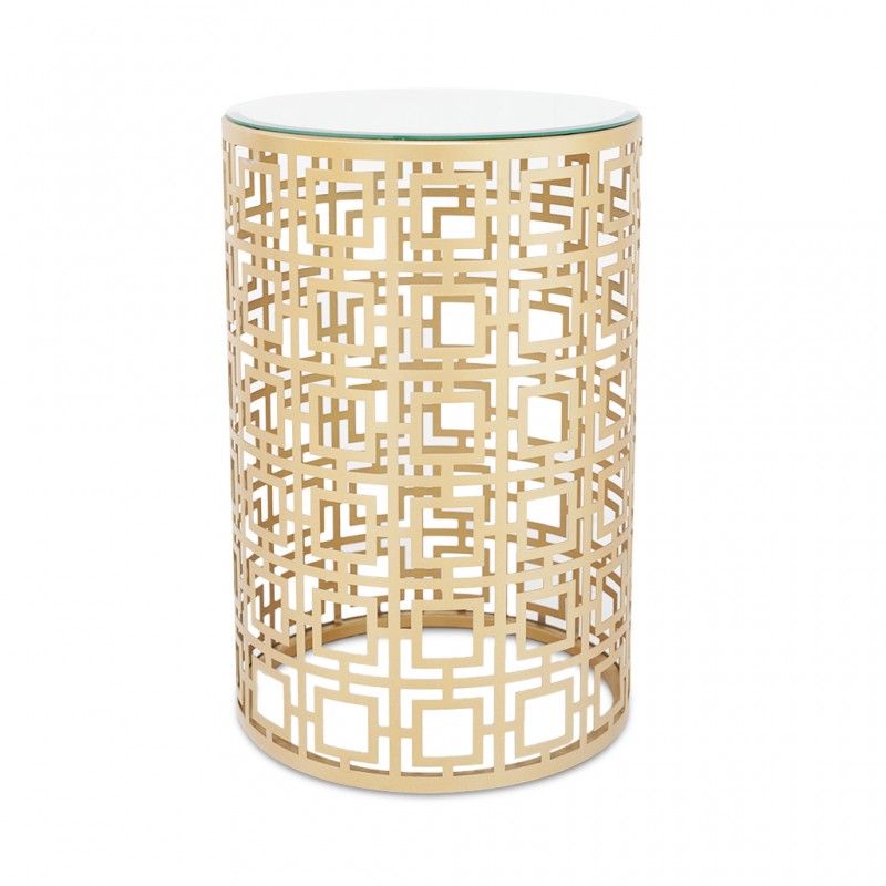 Croydon Side Table in Metal & Silver With Mirror JC-MN303 Croydon Side Table in Metal & Silver With Mirror JC-MN303