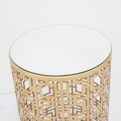 Croydon Side Table in Metal & Silver With Mirror JC-MN303