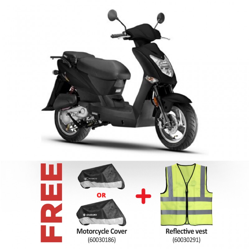 Kymco Agility 50 Black Scooter & Free Motorcycle Cover + Reflective vest
