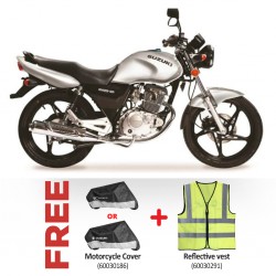Suzuki En125-2a Silver 124cc Motorbike & Free Motorcycle Cover + Reflective vest