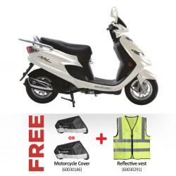 Suzuki AN125 White 124cc Scooter & Free Motorcycle Cover + Reflective vest