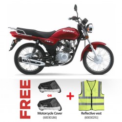 Suzuki GD115HU AX4 Red Motorbike & Free Motorcycle Cover + Reflective vest