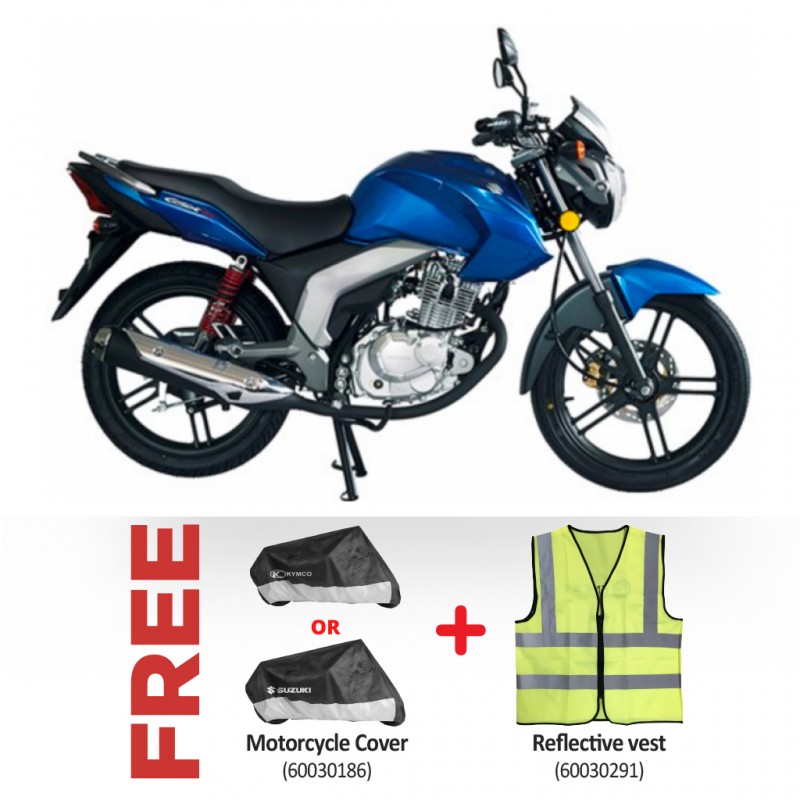 Suzuki GSX125 125cc Blue Motorcycle & Free Motorcycle Cover + Reflective vest