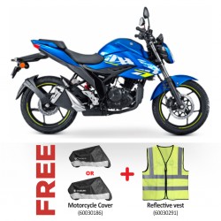 Suzuki GSX150DFZ Blue motorbike & Free Motorcycle Cover + Reflective vest