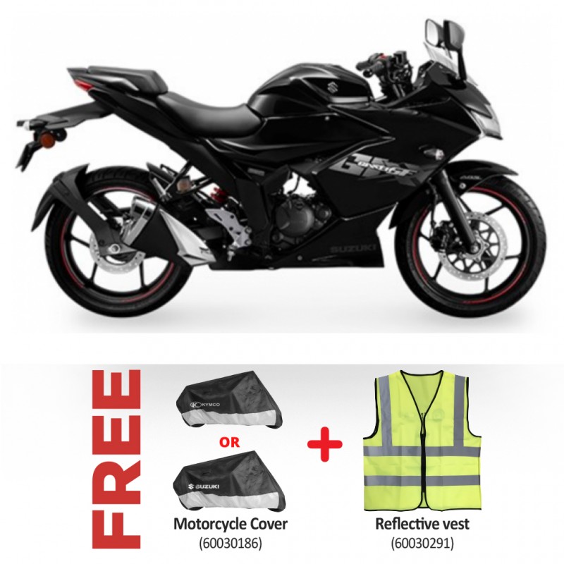 Suzuki GSX150FDF Black motorbike & Free Motorcycle Cover + Reflective vest Suzuki GSX150FDF Black motorbike & Free Motorcycle Cover + Reflective vest
