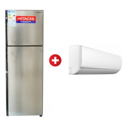 Hitachi R-H270PRU7-BSL Refrigerator + Comfee COMAF-12CRDN1 Air Conditioner
