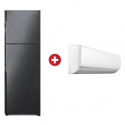 Hitachi R-H270PRU7-BBK Refrigerator + Comfee COMAF-12CRDN1 Air Conditioner
