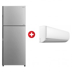 Hitachi R-V470PRU8 Refrigerator + Comfee COMAF-12CRDN1 Air Conditioner