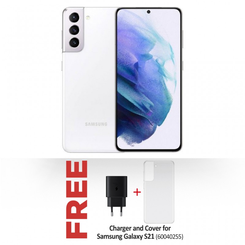 Samsung Galaxy S21 FE WHITE & Free Charger and Cover for Samsung Galaxy S21