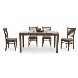 Leuven Dining Table and 6 Chairs Wenge Color