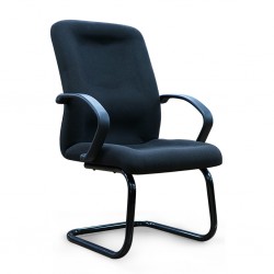 Elle Visitor Fabric Cantiliver Chair Black Color