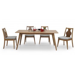 Diamond Table and 6 Chairs Walnut Color